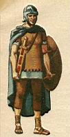 Rome, Soldat, Fantassin revetu du Sagum, avec le pantalon emprunte aux gaulois.jpg